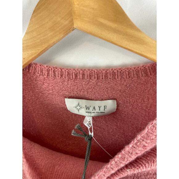 NWT WAYF Where Are You From Mock Neck Tie Waist Sweater Blush Pink XL - Picture 3 of 5